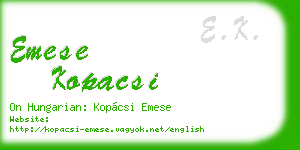 emese kopacsi business card